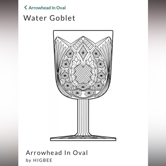 Vintage ArrowHead in Oval Water Goblet By Higbee - Picture 11 of 13